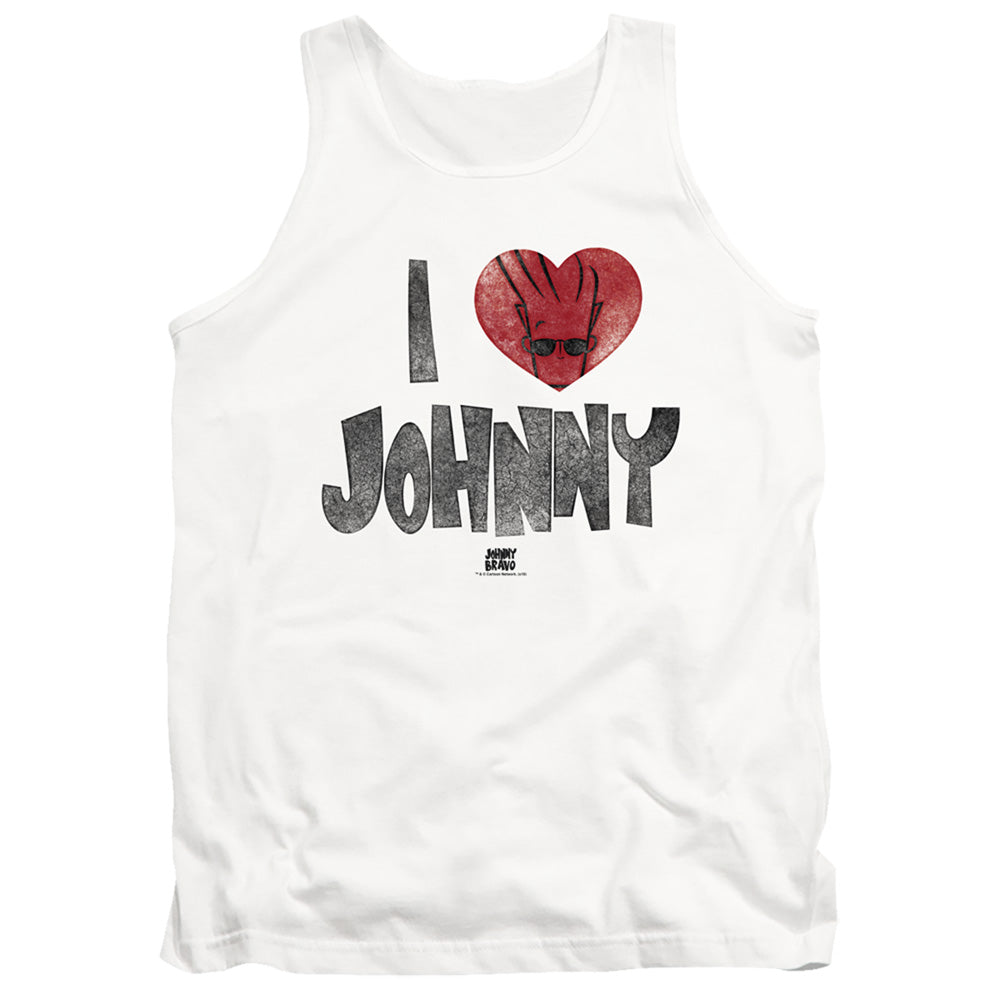 Johnny Bravo I Heart Johnny Mens Tank Top Shirt White