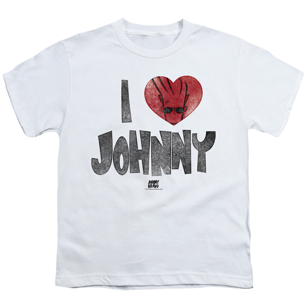 Johnny Bravo I Heart Johnny Kids Youth T Shirt White