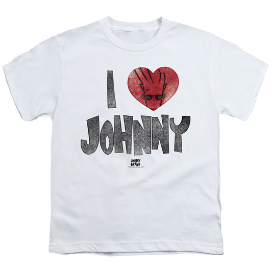 Johnny Bravo I Heart Johnny Kids Youth T Shirt White