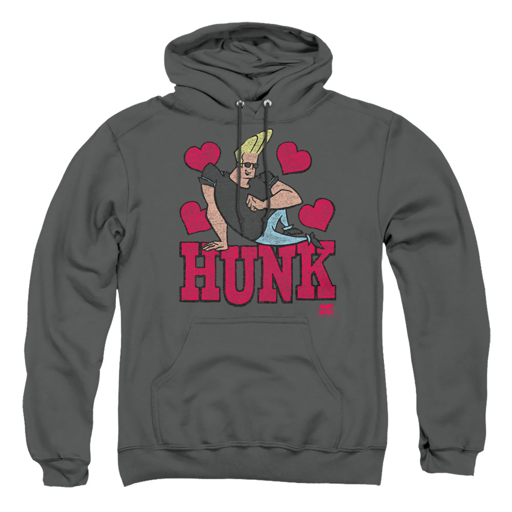 Johnny Bravo Hunk Mens Hoodie Charcoal Officially Licensed