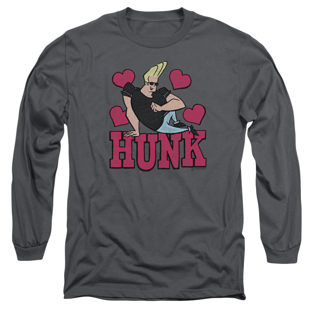 Johnny Bravo Hunk Mens Long Sleeve Shirt Charcoal