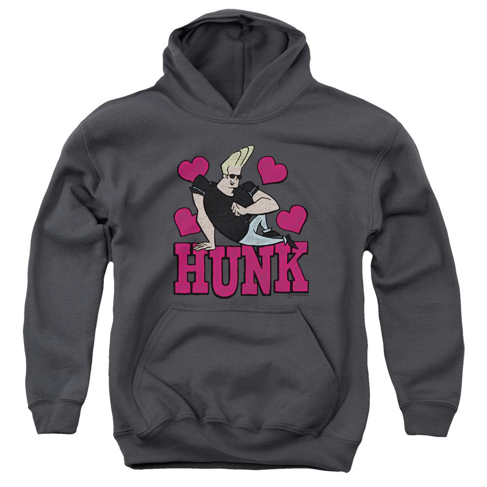 Johnny Bravo Hunk Kids Youth Hoodie Charcoal
