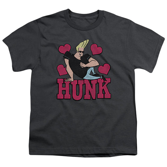 Johnny Bravo Hunk Kids Youth T Shirt Charcoal