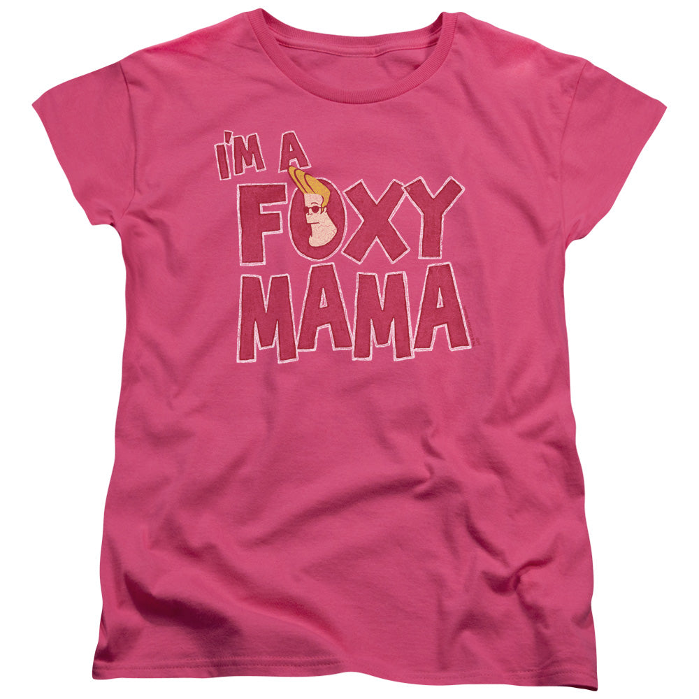 Johnny Bravo Foxy Mama Womens T Shirt Hot Pink