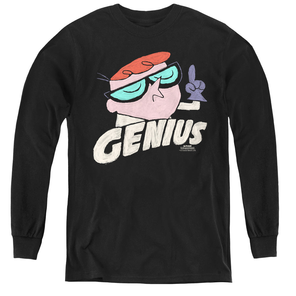 Dexters Laboratory Genius Long Sleeve Kids Youth T Shirt Black