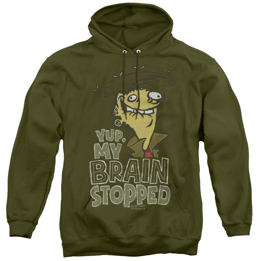 Ed Edd N Eddy Brain Dead Ed Mens Hoodie Military Green