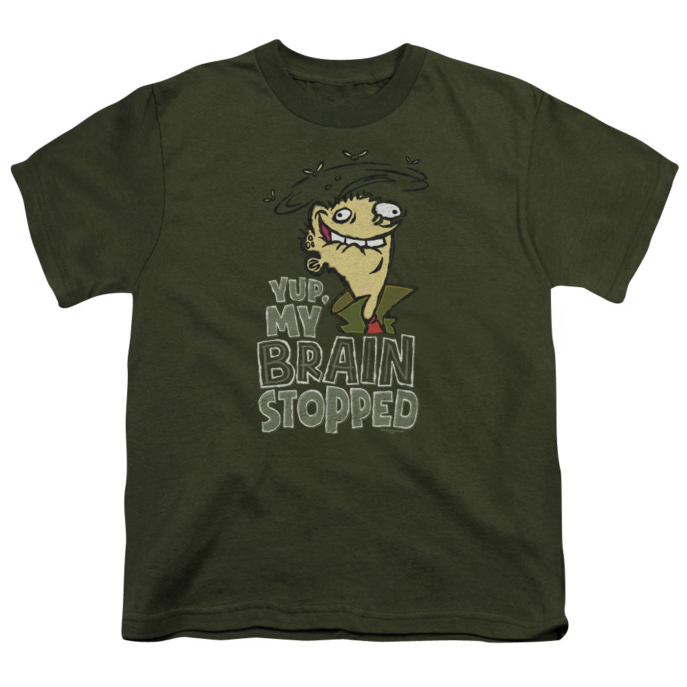 Ed Edd N Eddy Brain Dead Ed Kids Youth T Shirt Military Green