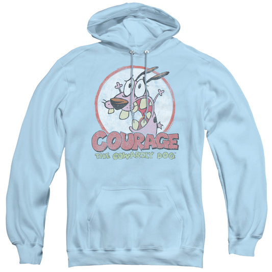 Courage the Cowardly Dog Vintage Courage Mens Hoodie Light Blue