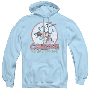 Courage the Cowardly Dog Vintage Courage Mens Hoodie Light Blue