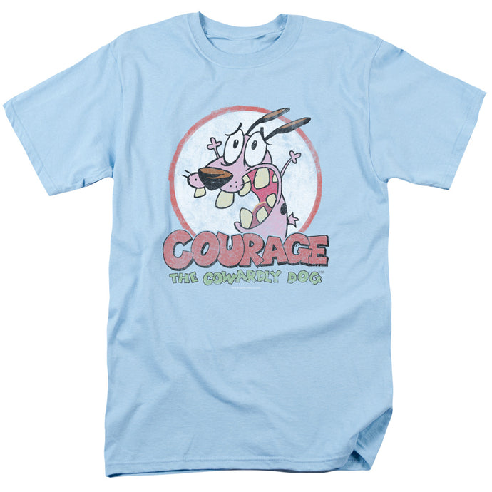 Courage the Cowardly Dog Vintage Courage Mens T Shirt Light Blue