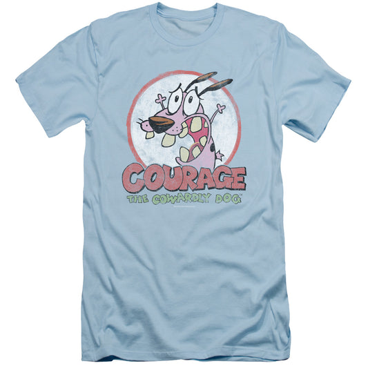 Courage the Cowardly Dog Vintage Courage Slim Fit Mens T Shirt Light Blue