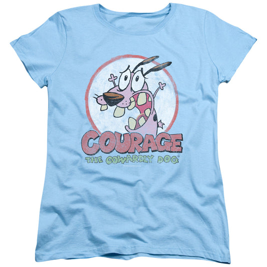 Courage the Cowardly Dog Vintage Courage Womens T Shirt Light Blue