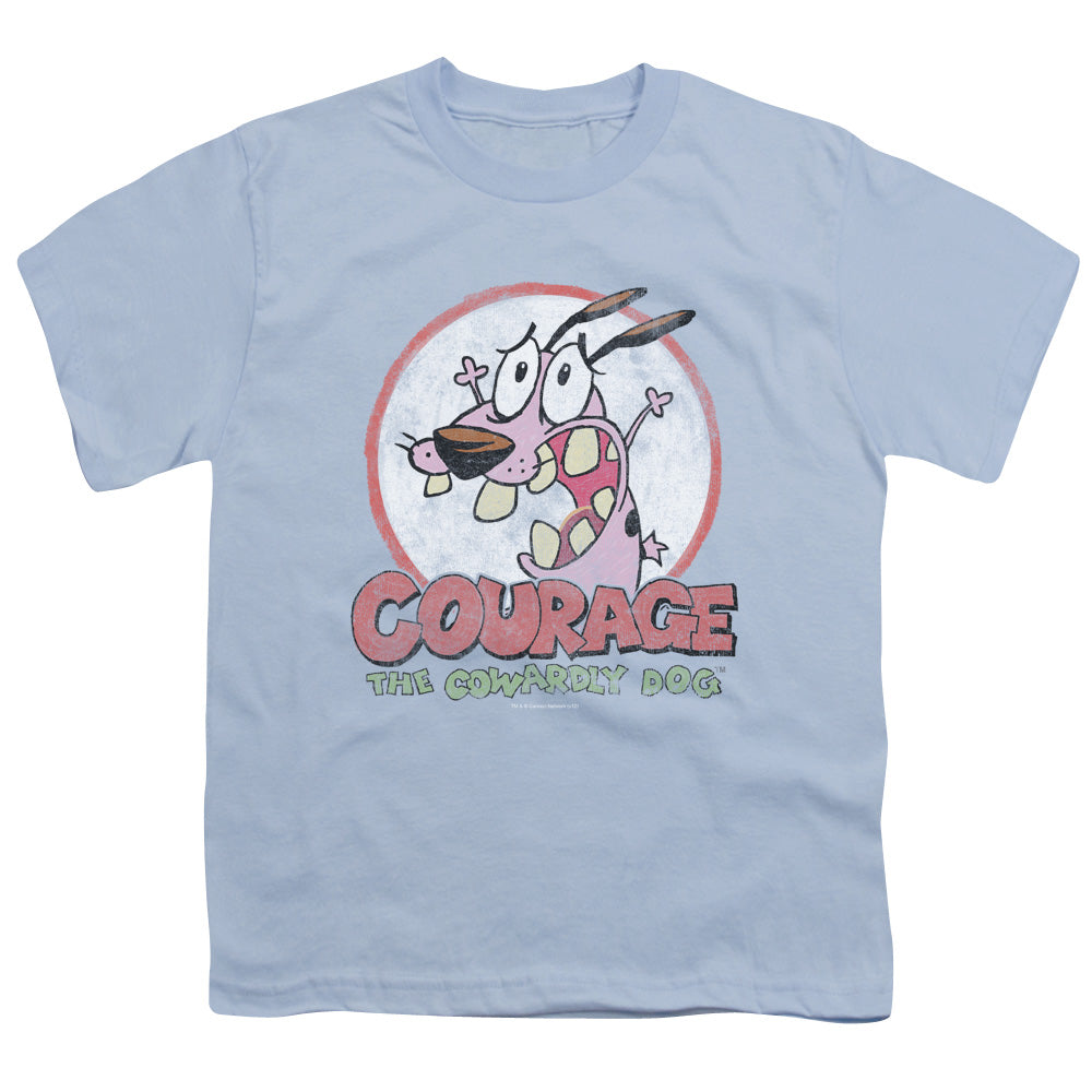 Courage the Cowardly Dog Vintage Courage Kids Youth T Shirt Light Blue