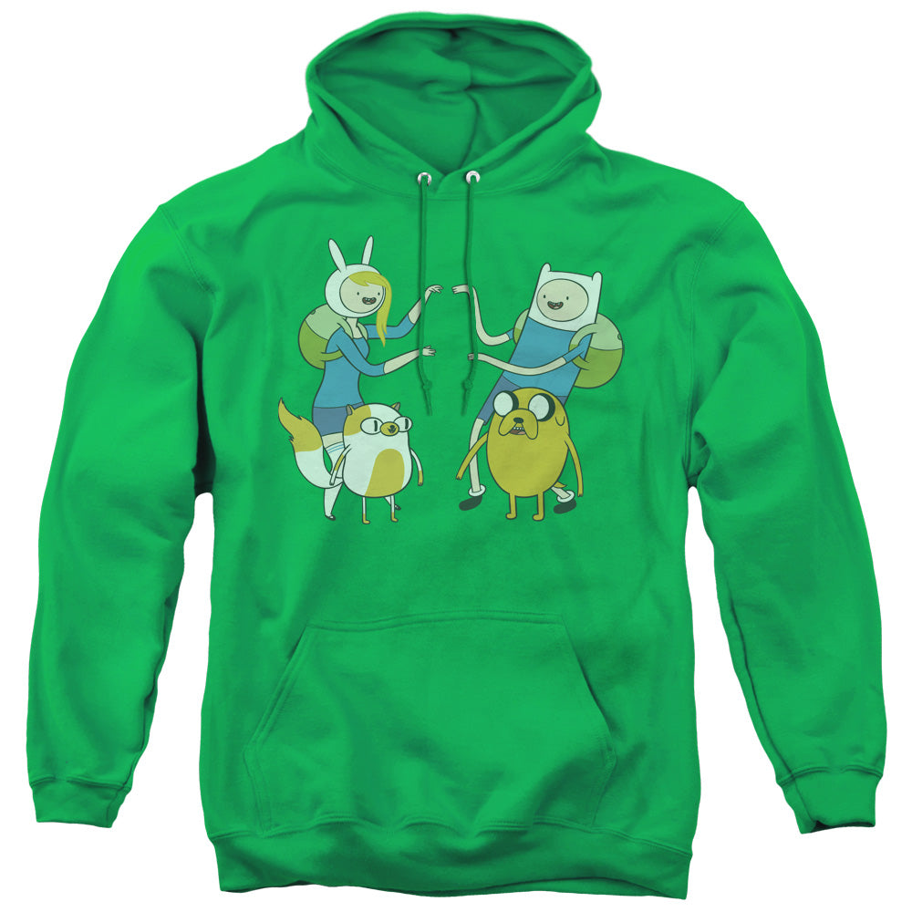 Adventure Time Meet Up Mens Hoodie Kelly Green