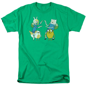 Adventure Time Meet Up Mens T Shirt Kelly Green