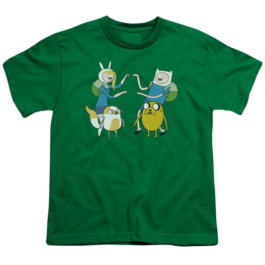 Adventure Time Meet Up Kids Youth T Shirt Kelly Green