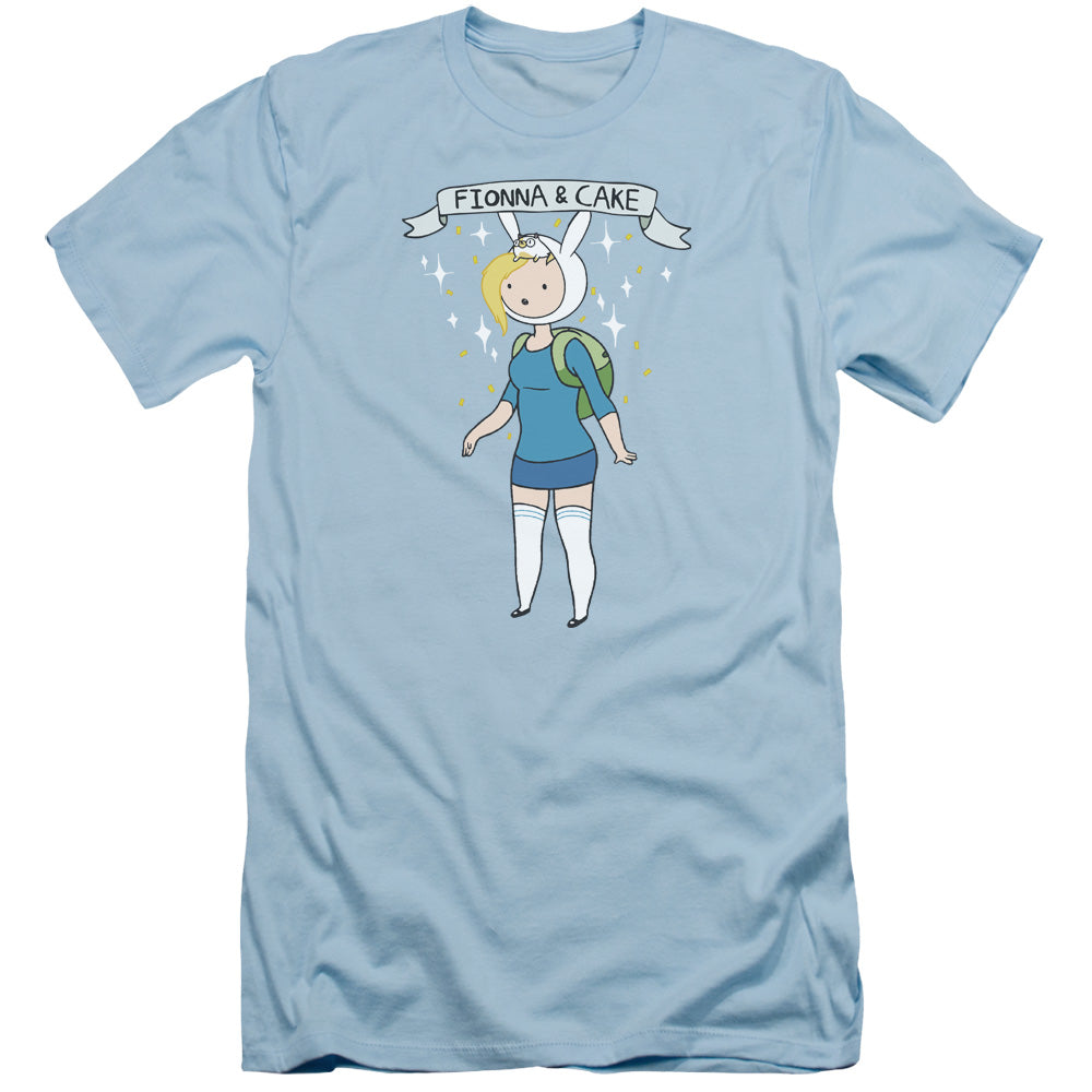 Adventure Time Fionna & Cake Slim Fit Mens T Shirt Light Blue