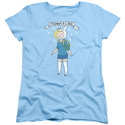 Adventure Time Fionna & Cake Womens T Shirt Light Blue