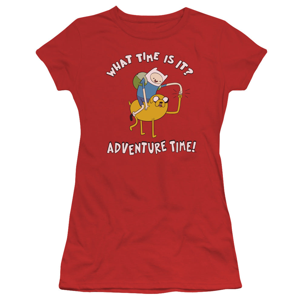 Adventure Time Ride Bump Junior Sheer Cap Sleeve Womens T Shirt Red