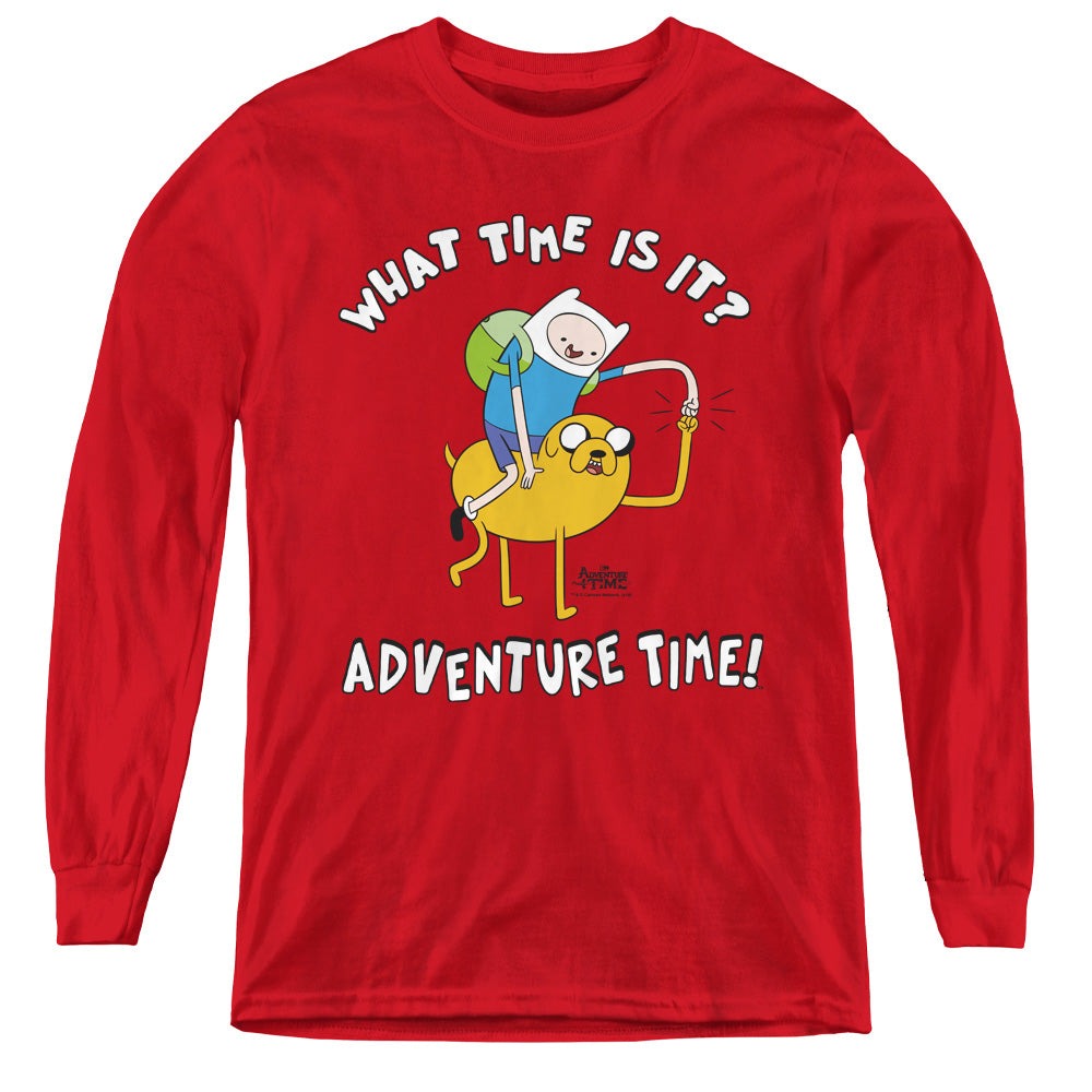 Adventure Time Ride Bump Long Sleeve Kids Youth T Shirt Red