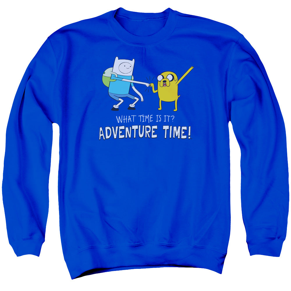 Adventure Time Fist Bump Mens Crewneck Sweatshirt Royal Blue