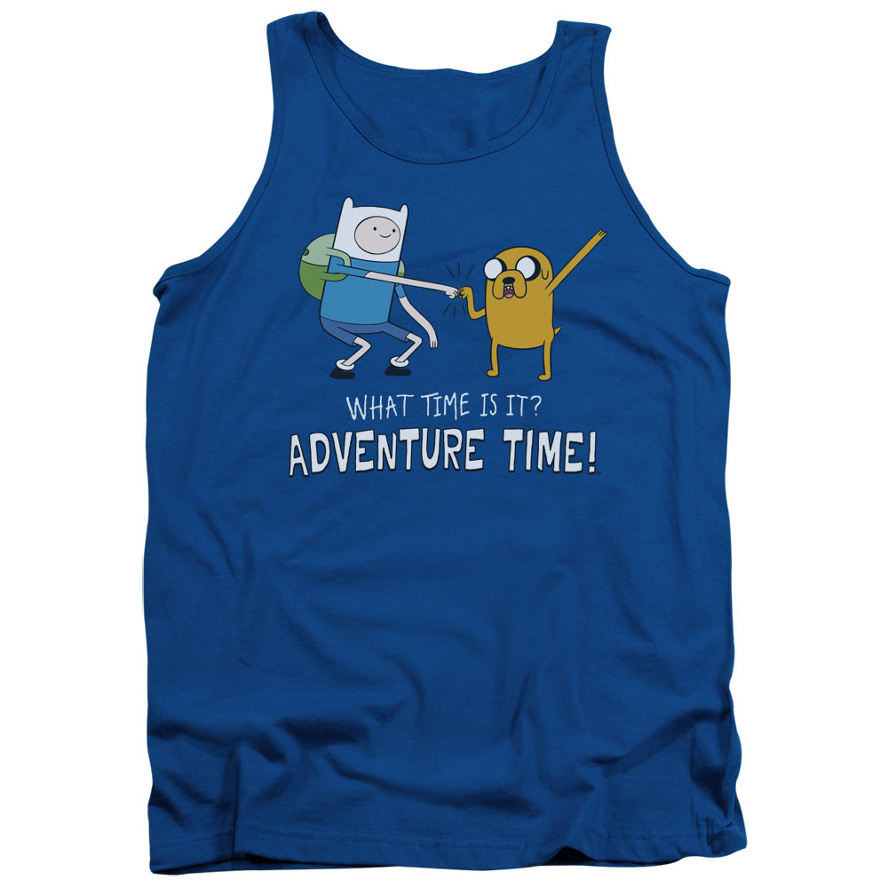 Adventure Time Fist Bump Mens Tank Top Shirt Royal Blue