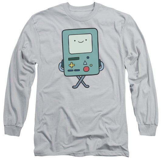 Adventure Time Bmo Mens Long Sleeve Shirt Silver