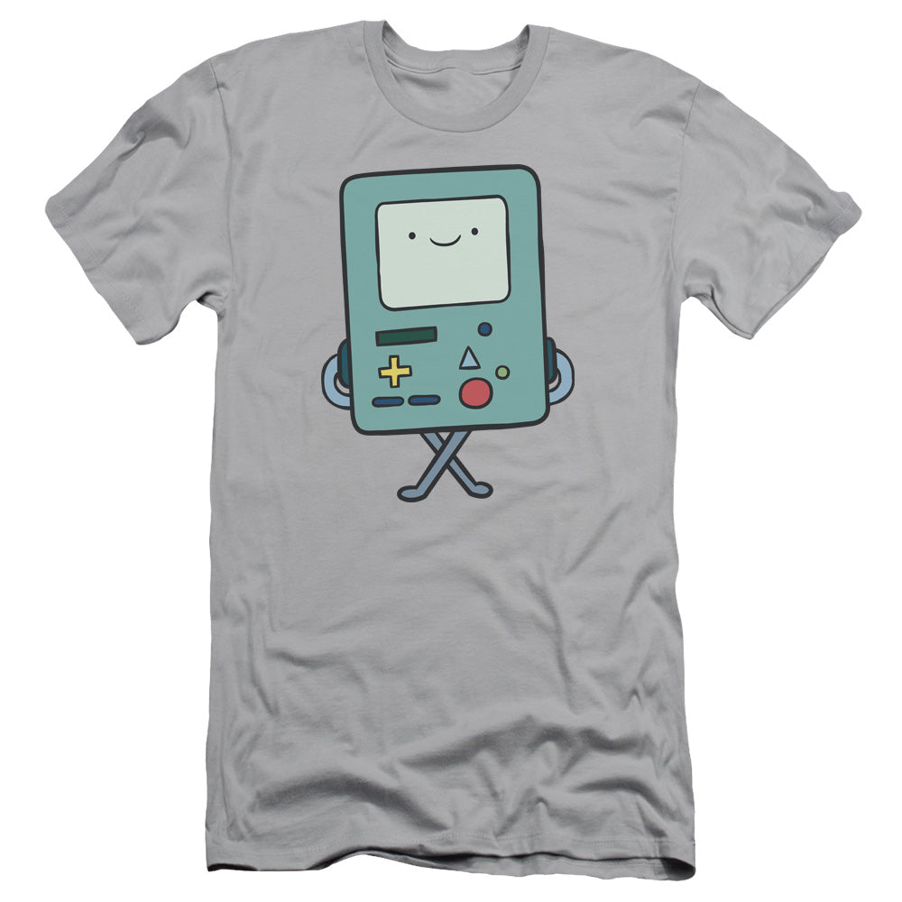 Adventure Time Bmo Slim Fit Mens T Shirt Silver