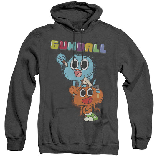 Amazing World of Gumball Gumball Spray Heather Mens Hoodie Black