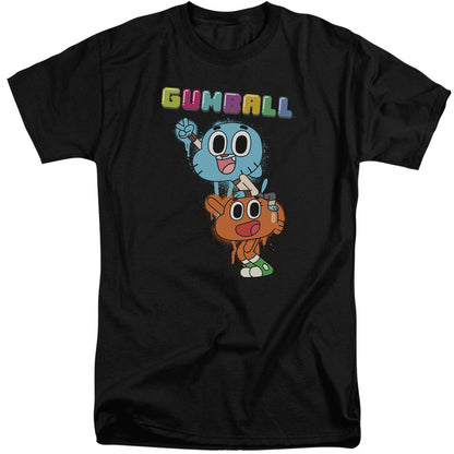 Amazing World Of Gumball Gumball Spray Mens Tall T Shirt Black