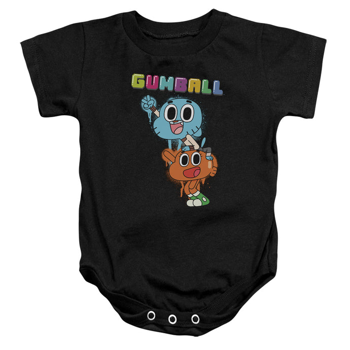 Amazing World of Gumball Gumball Spray Infant Baby Snapsuit Black