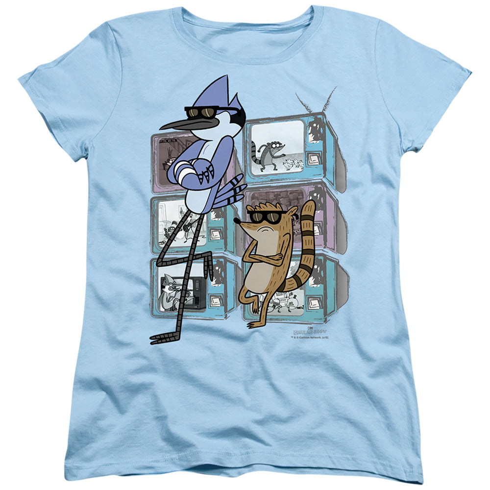 Regular Show Tv Too Cool Womens T Shirt Light Blue Officially Licensed