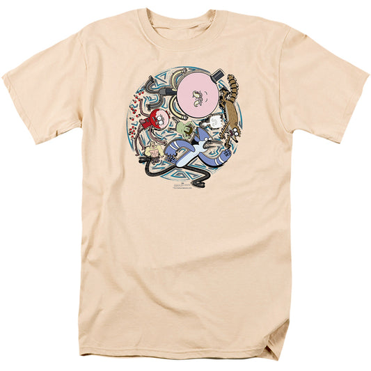 Regular Show Strange Circle Mens T Shirt Cream