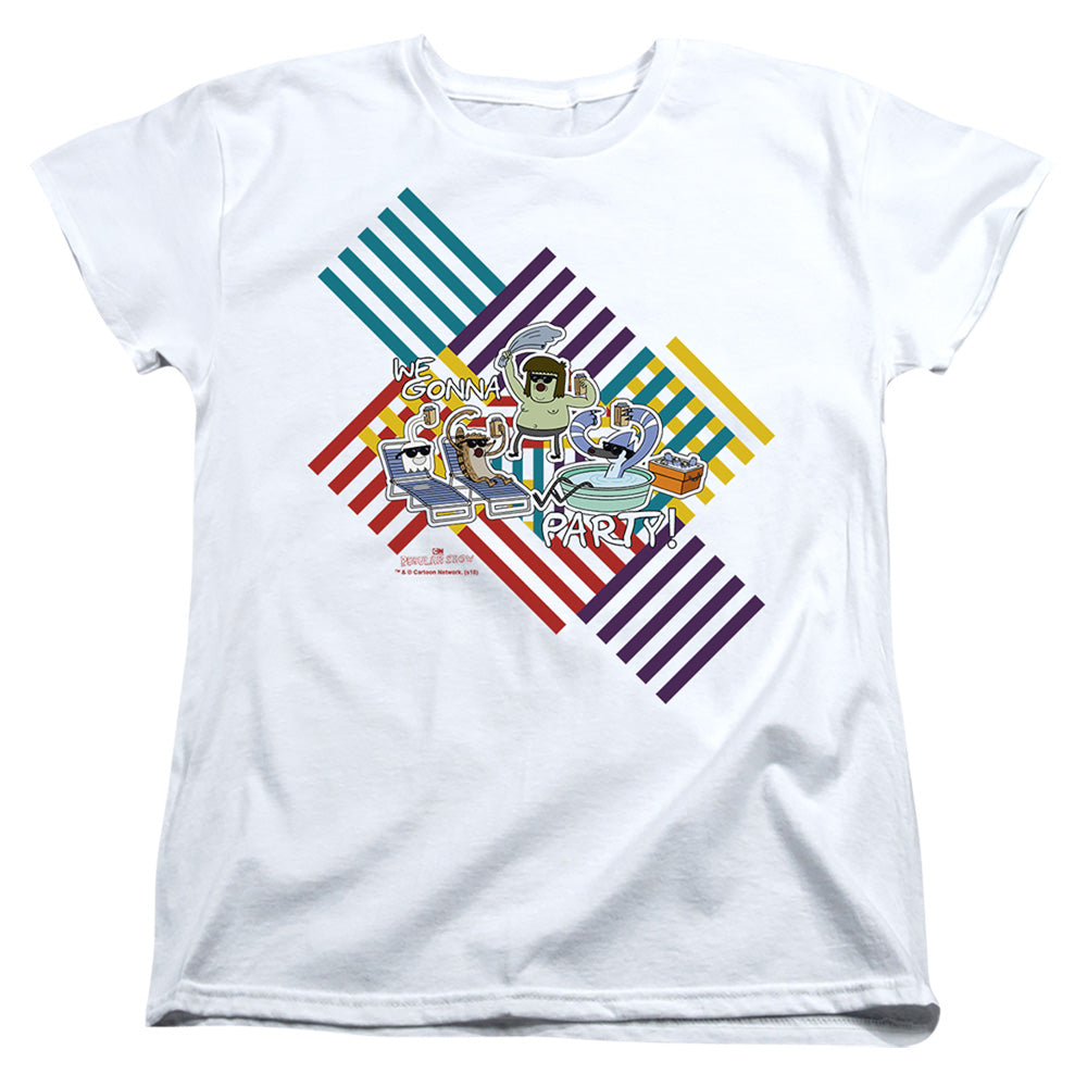 Regular Show We Gonna Party Womens T Shirt White Officially Licensed