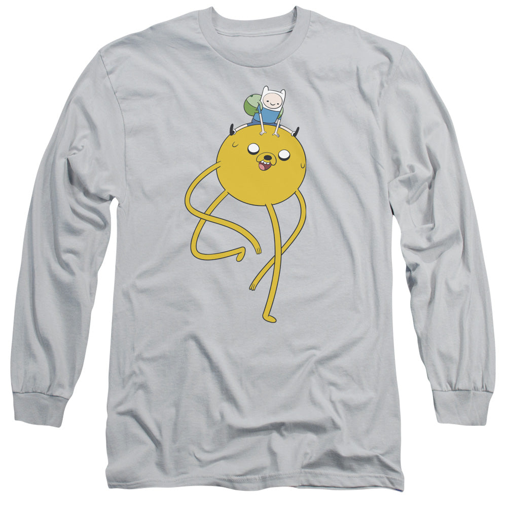 Adventure Time Jake Ride Mens Long Sleeve Shirt Silver