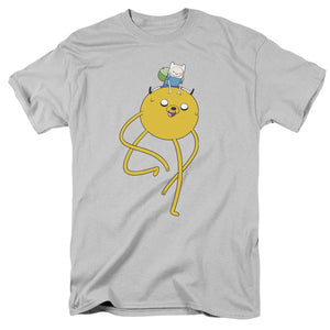 Adventure Time Jake Ride Mens T Shirt Silver