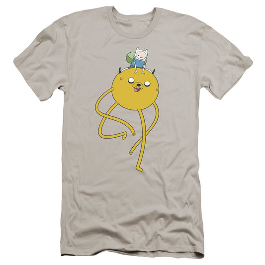 Adventure Time Jake Ride Premium Bella Canvas Slim Fit Mens T Shirt Silver