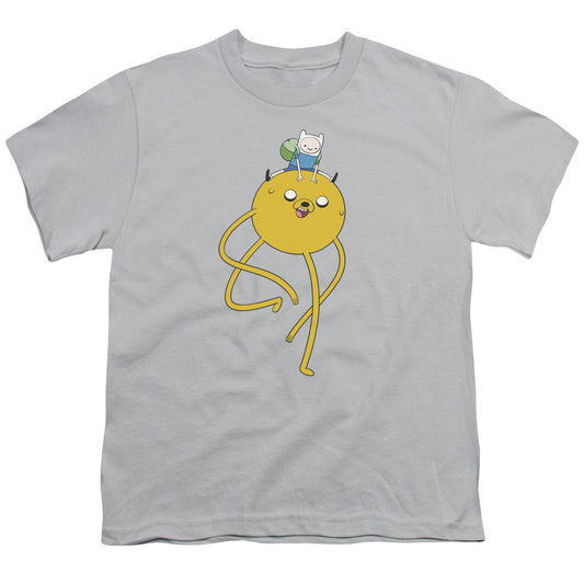 Adventure Time Jake Ride Kids Youth T Shirt Silver