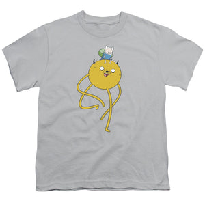 Adventure Time Jake Ride Kids Youth T Shirt Silver