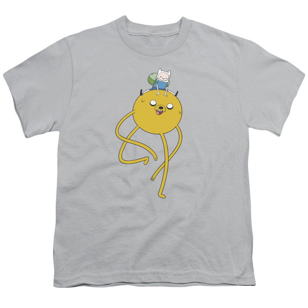 Adventure Time Jake Ride Kids Youth T Shirt Silver