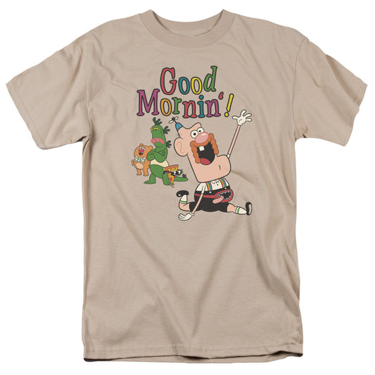 Uncle Grandpa Good Mornin Mens T Shirt Sand