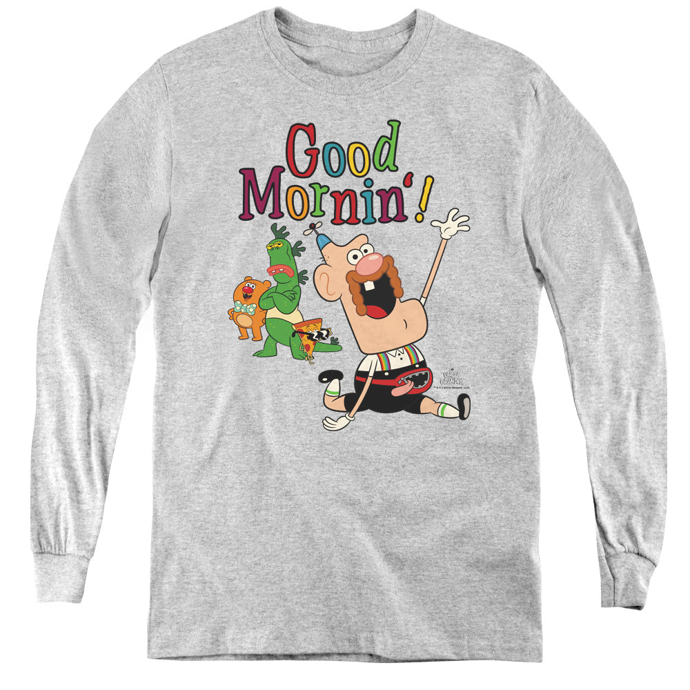 Uncle Grandpa Good Mornin Long Sleeve Kids Youth T Shirt Athletic Heather