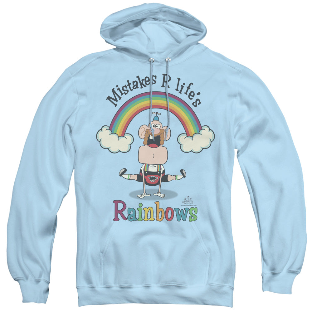 Uncle Grandpa Lifes Rainbows Mens Hoodie Light Blue