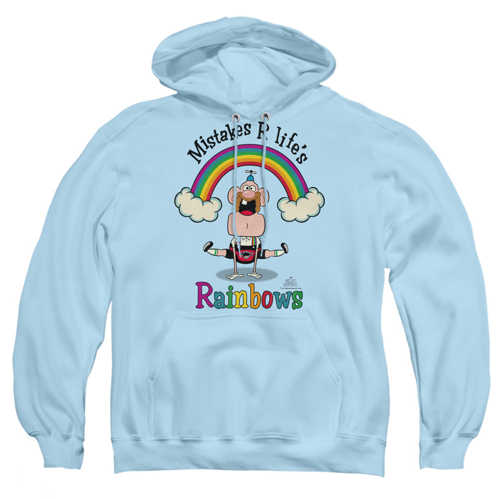 Uncle Grandpa Lifes Rainbows Mens Hoodie Light Blue Officially Licensed