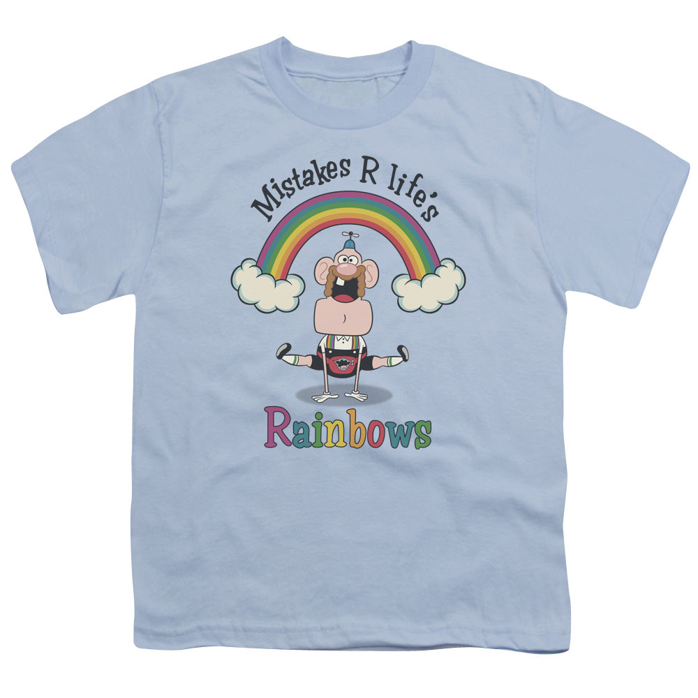 Uncle Grandpa Lifes Rainbows Kids Youth T Shirt Light Blue
