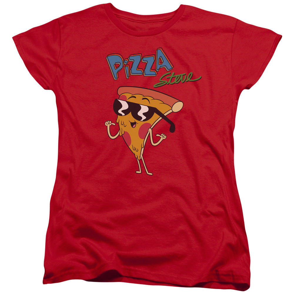 Uncle Grandpa Pizza Steve Womens T Shirt Red