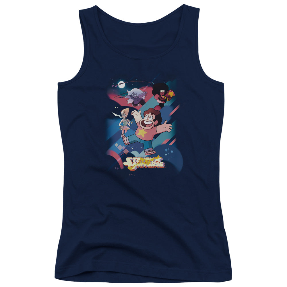 Steven Universe Group Shot Womens Tank Top Shirt Navy Blue