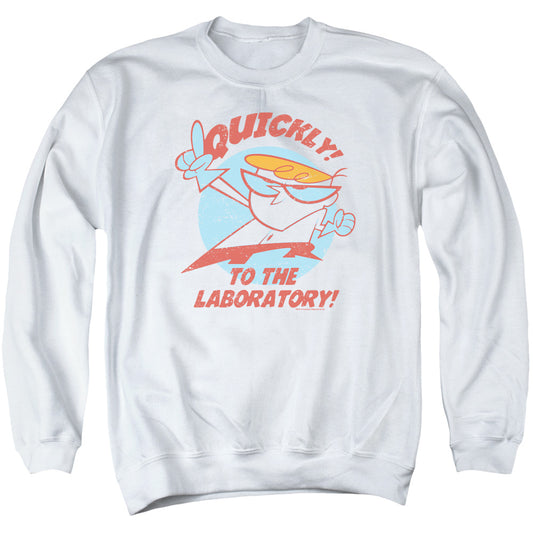 Dexters Laboratory Quickly Mens Crewneck Sweatshirt White