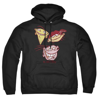 Ed Edd Eddy Three Heads Mens Hoodie Black Officially Licensed