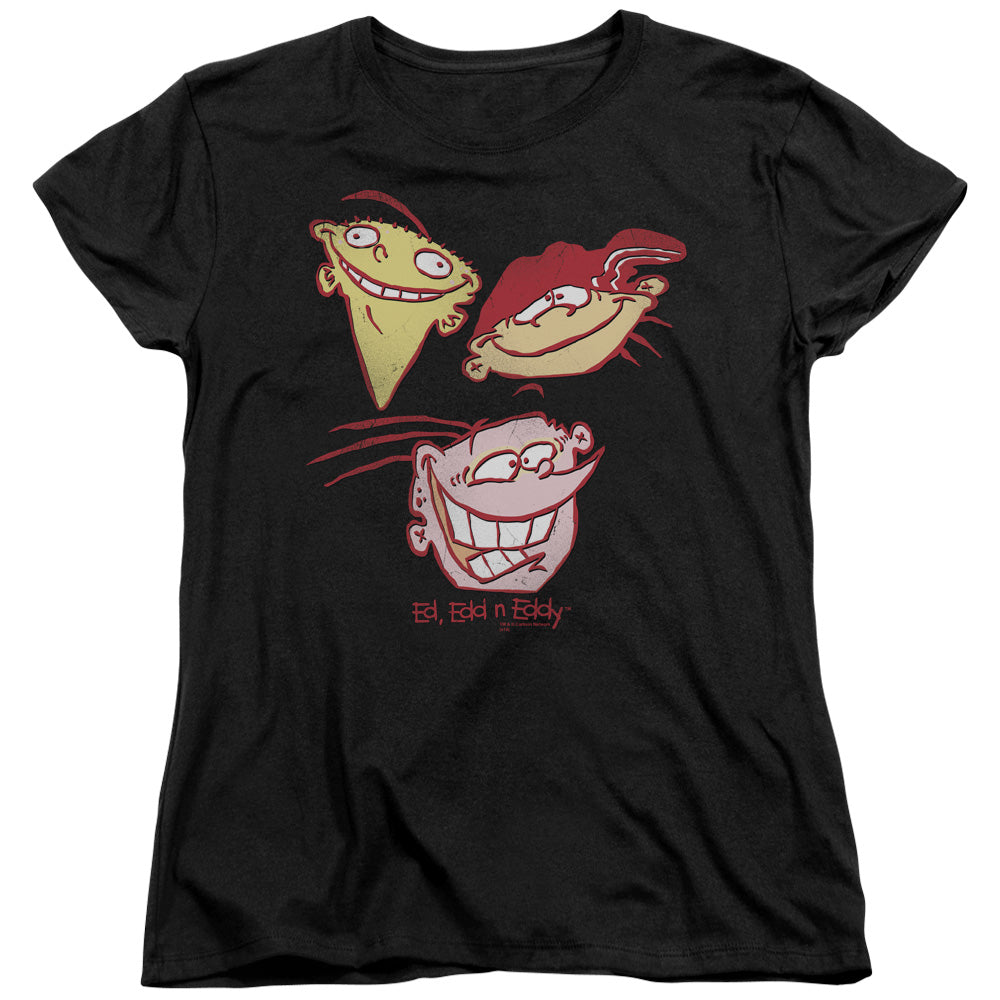 Ed Edd N Eddy Three Heads Womens T Shirt Black